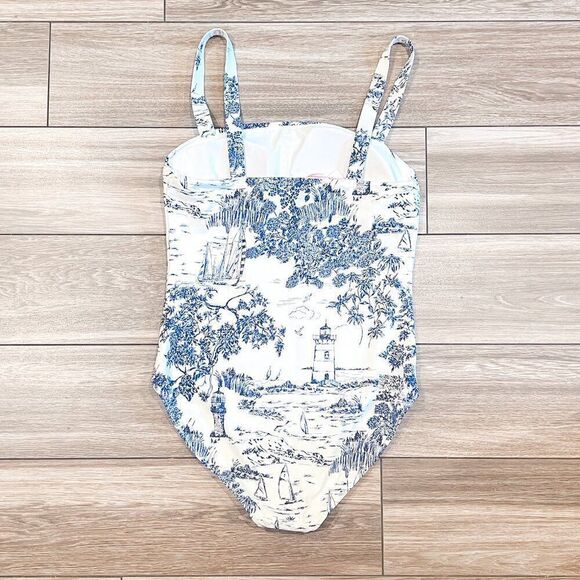 NWT! Vineyard Vines Women's Navy White One Piece Swimsuit Vineyard Toile Small - Picture 5 of 5